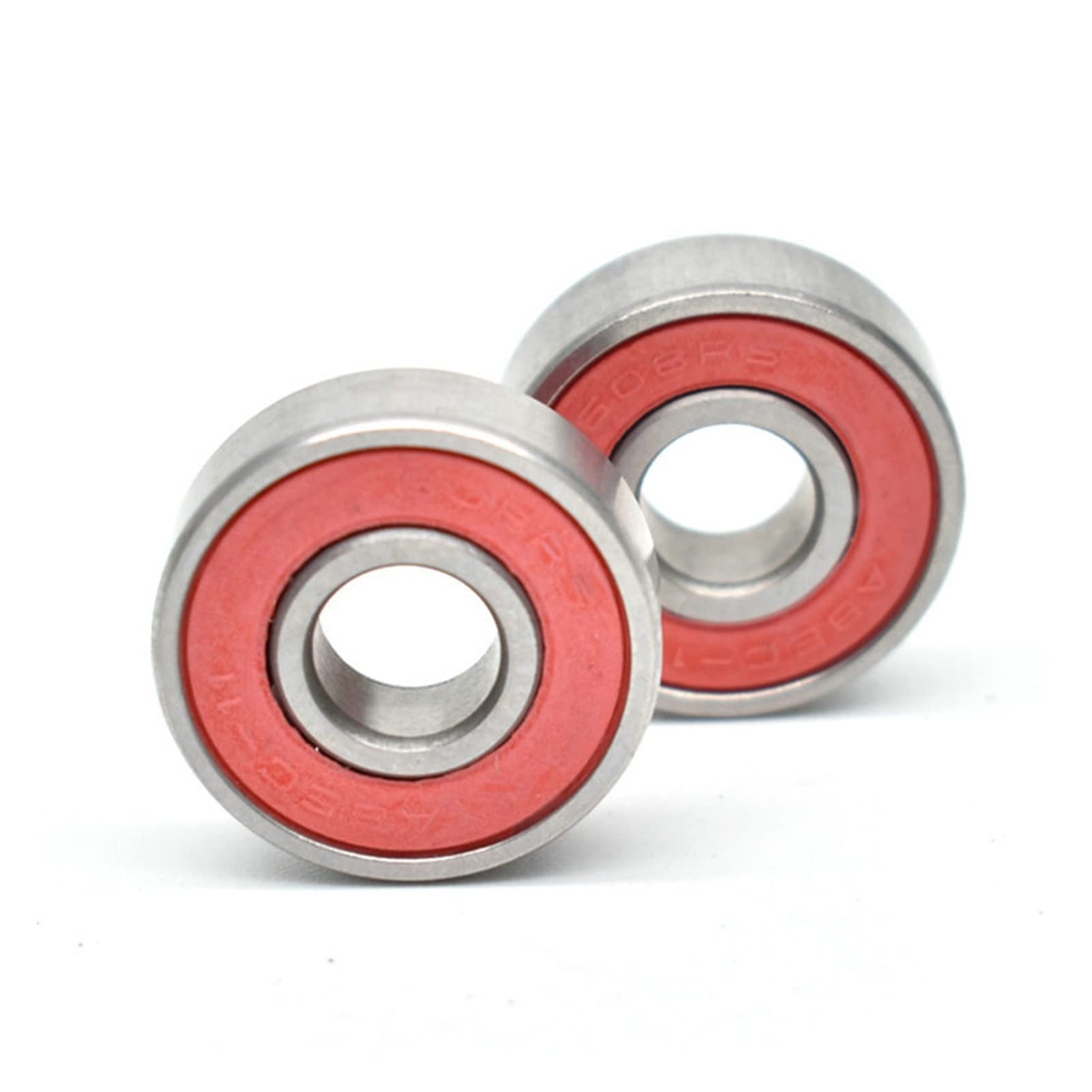 SUOFEILAIMU 10pcs 608 Skate Scooter Skateboard Wheels Spare Bearings 8x22x7 Natural ZrO2 White Ceramic Ball (Color : Red, Number of Pcs : 10Pcs)