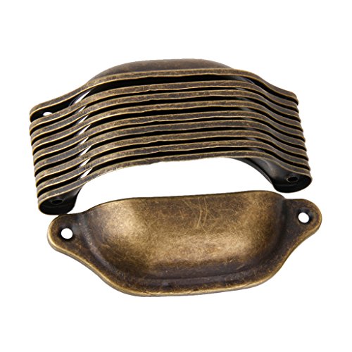 MagiDeal Lot de 10 Poignée de Meuble, Boutons de Meubles 98 x 34 mm Forme Coquille, Boutons d'armoire avec Vis pour Tiroir, Cuisine, Salle de Bain, Armoire