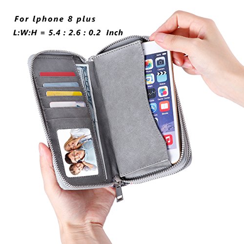 Double Zipper Wallet for Woman Clutch Purse with Cell Phone Holder for Smartphone/Card/Coin/Cash2