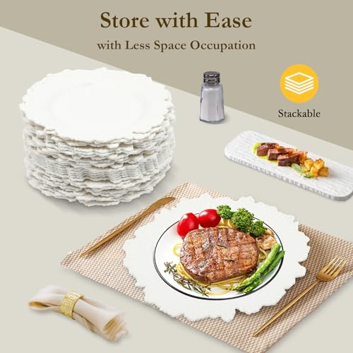 Platos cargadores de plástico blancos 24 piezas 32 cm miniatura 4