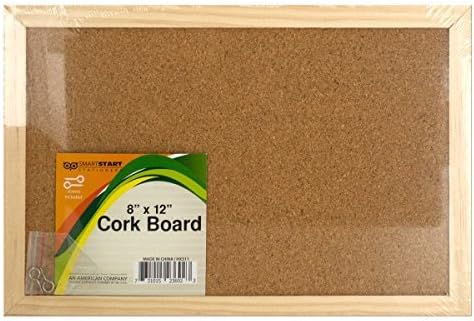 Cork Bulletin Notice Board, 8 X 12 Inches, Wooden Frame; Screws Included (1 Board)
