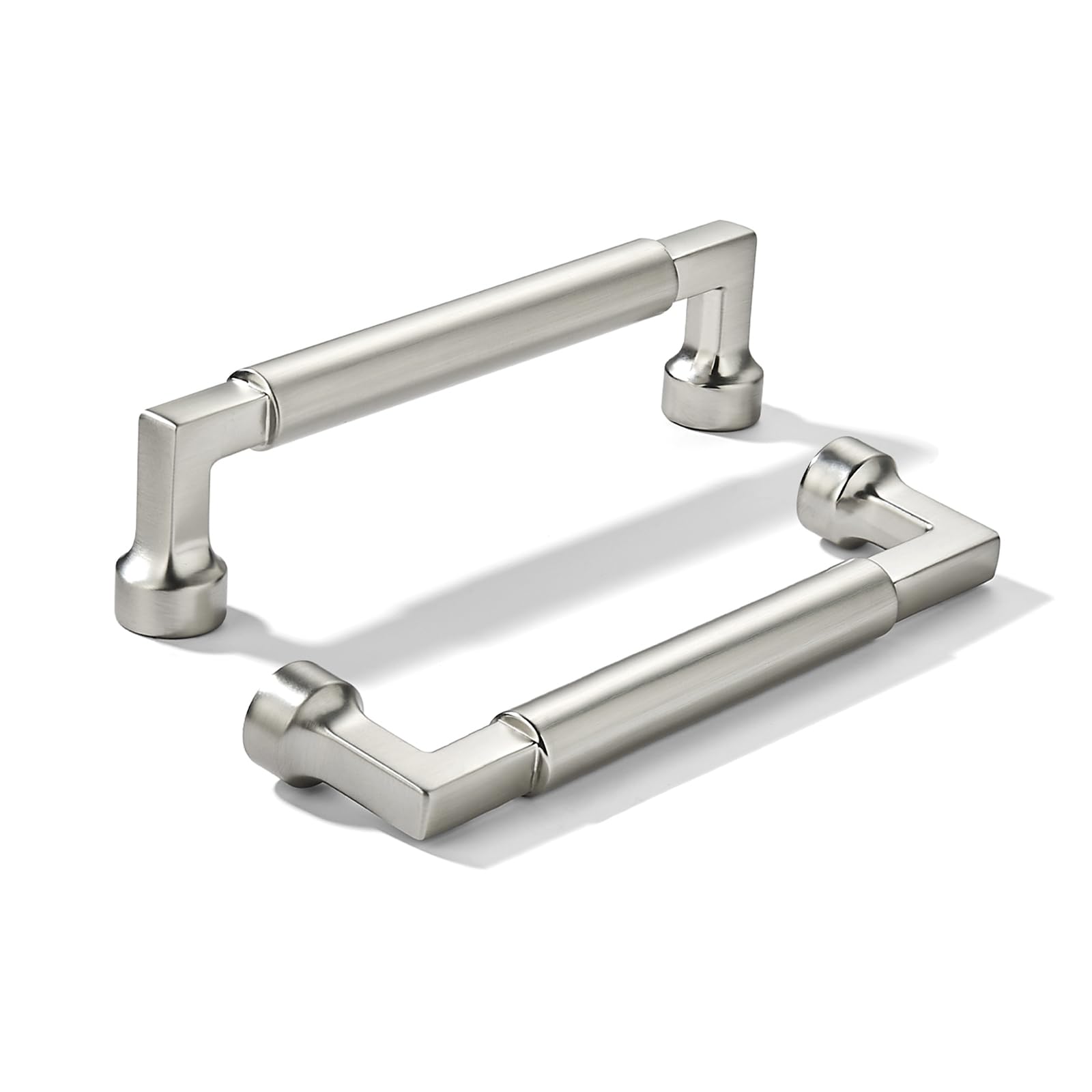 khtumeware Lot de 10 poignées d'armoire en nickel satiné brossé solides pour armoires de cuisine, armoires, tiroirs et quincaillerie de salle de bain 96 mm