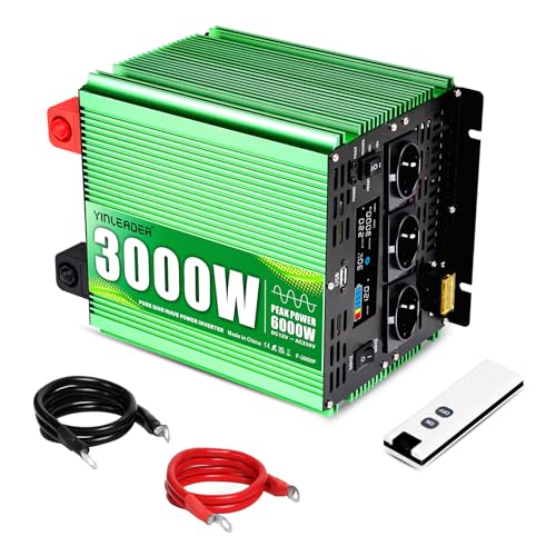 Yinleader inversor de Onda sinusoidal Pura 3000W/6000W 12V DC a 2...