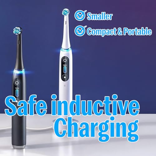 Image of 2 Pin 240V Model 3768 Replacement Charger Base Compatible with Braun Oral B iO Series 7 Series 8 Series 9 Electric Toothbrush, Magnetic Travel Charging Base - Travel Friendly