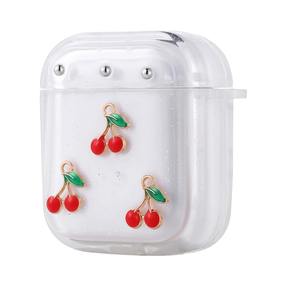 Zore Apple ile uyumlu Airpods Zore Airbag 44 Airbag Tasarımlı Simli Şeffaf Kutup Kılıf Kiraz