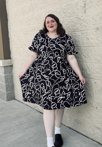 Image of RITERA Plus Size Dresses for Curvy Women Summer Spring Womens Dress V Neck Short Sleeve Casual Dress with Pockets XL-5XL