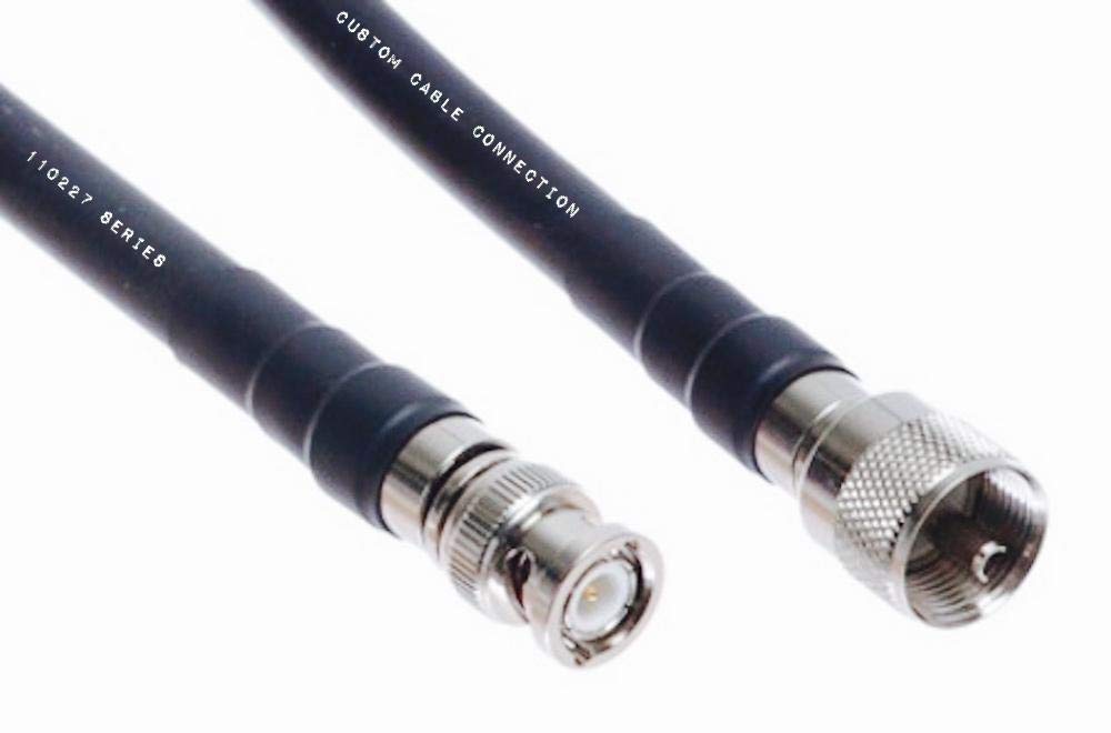 Custom Cable Connection 50 Foot UHF PL259 Male to BNC Male LMR400 Times Microwave 50 Ohm Coax Low Lo