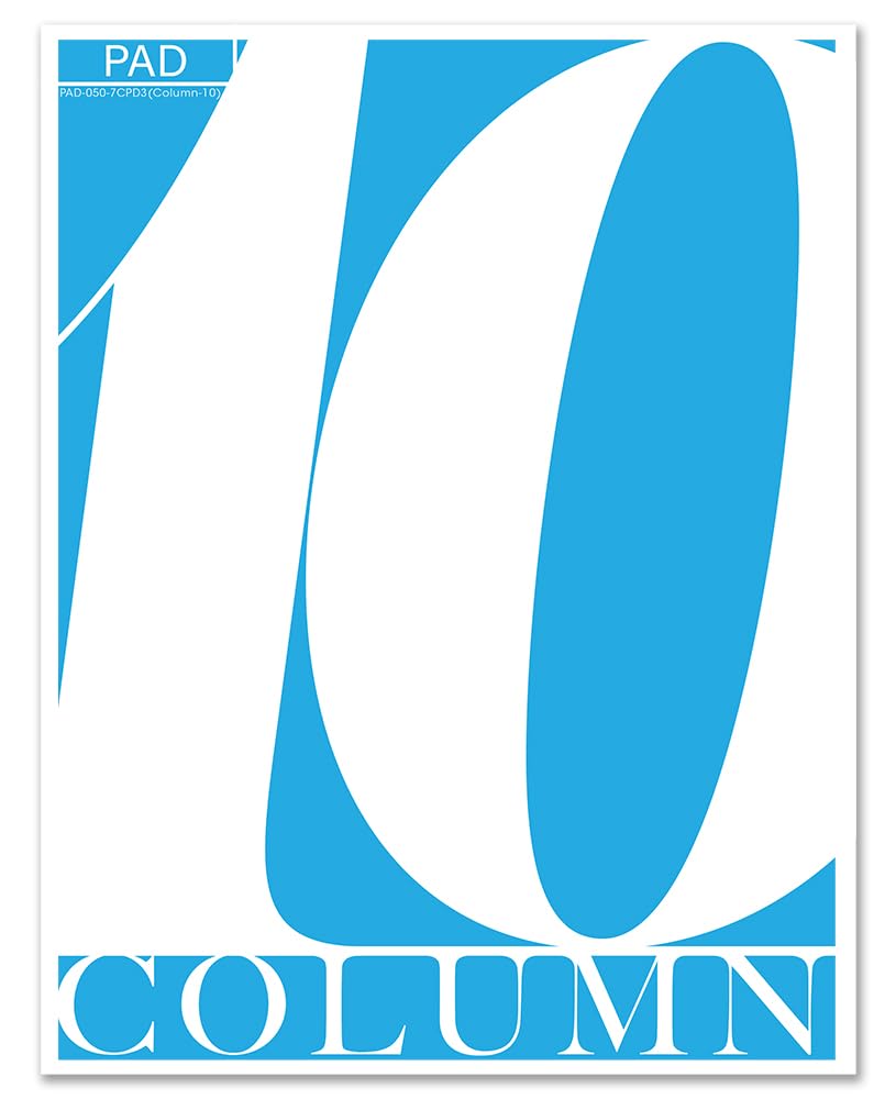 BookFactory 10 Column Columnar Pad/Ten Columns Notepad Format - 50 Pages, 8.5'' x 11'', Wire-O (Made in USA)