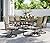 PHI VILLA 7 PCS Patio Dining Set, Rectangle Metal Table with 1.57" Umbrella Hole and 6 High Back Textilene Swivel Chairs, Suitable for All Weather