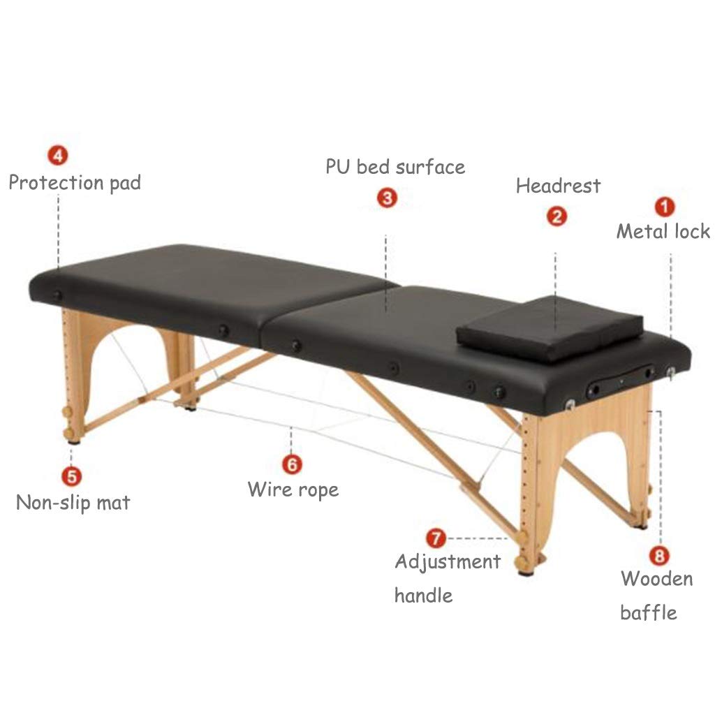 Lettini Spa Lettini da Massaggio Lettino Pieghevole Home Spa Lettino di Bellezza Lettino per Tatuaggi per agopuntura Terapista Mobile Portatile Portatile, per la casa