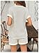 OYOANGLE Women's Maternity 2 Piece Outfit Striped Crew Neck Tee Top and Shorts Pregnancy Set Beige and Black Medium