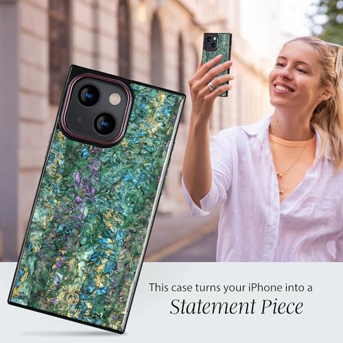 Image of COCOMII Rectangle for iPhone 14 /13 Case, Aurora Abalone Shell