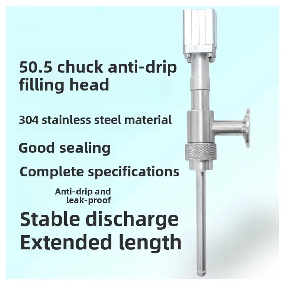 Cabezal De Llenado Antigoteo SS304 Con Válvula Extendida 1 Pieza | For máquina de llenado de líquidos - Piezas neumáticas antiespumantes(50.5 L230 OUTLET12MM)