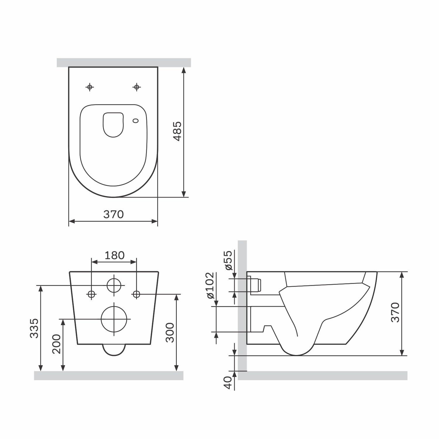 AM.PM Like AquaSpin WC naścienna, bez obramowania, wisząca deska sedesowa z wolnoopadającą deską klozetową, deska sedesowa z duroplastu, wisząca deska sedesowa bez krawędzi, kompatybilna z elementem