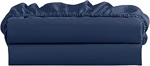FreshCulture Twin XL Fitted Sheet Only 2 Pack - Hotel Quality Fitted Sheet - Ultra Soft & Breathable - Brushed Microfiber - Deep Pocket - Cooling Fitted Sheets for Twin XL Size Bed (Navy Blue)