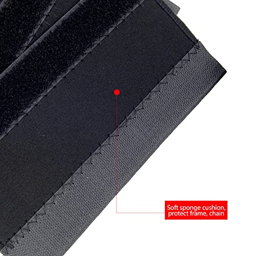 Tinleja 4Pcs Self-Adhesive Black Velcro Chain Stay Protector Neoprene, Chain Guard, Bike Frame Protector, 8.5 X 4.3Inch #TOP3