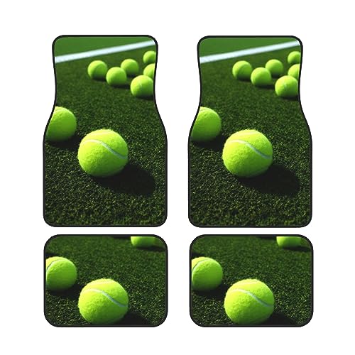 Tapis de sol voiture universels motif balles de tennis lot de 4 pièces antidérapantes