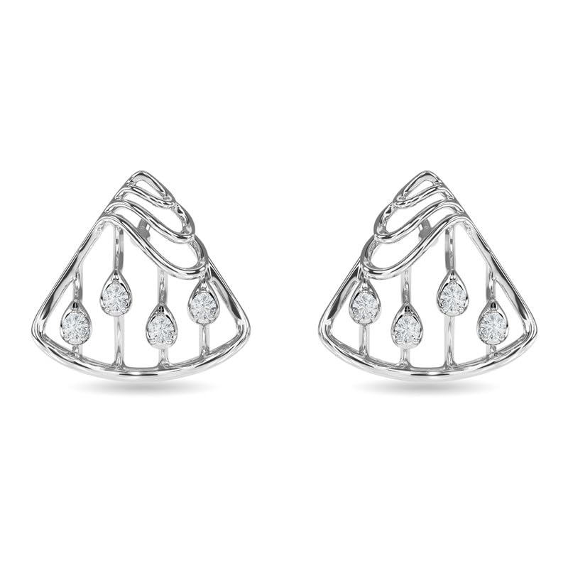 Image of KISNA JEWELS 14KT|18KT BIS Hallmark Pure Gold and Diamond Drops Earrings For Women with Screw Back clouser