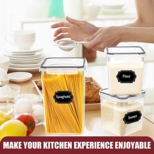 Praki Large Airtight Food Storage Containers, 10Pcs Bpa Free Plastic Cereal Storage Containers, Kitchen & Pantry Organization For Sugar, Flour, Baking Supplies With Lables & Mark #TOP6
