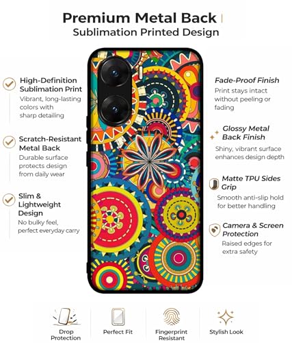 Image of Ring Pattern Print Design Premium 2D Printed Metal Back Case Cover for Vivo V29E 5G