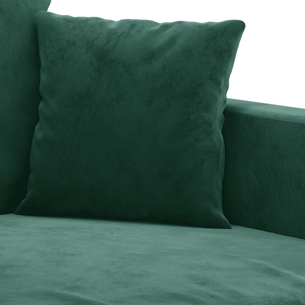 Divano a 3 Posti in Velluto Verde Scuro 198 cm per Soggiorno | Elegante imbottitura con telaio in metallo stabile e morbido rivestimento per arredare il salotto con stile.