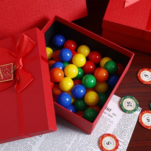Healvian 50 Stücke Lotteriebälle Lotteriekugeln Zum Aufschrauben Raffle Balls Tombola Kleine Bälle zum Kugeln Bingobälle FüR Tombola, Party, AktivitäTen, Raffle Drawing, 5 Farben