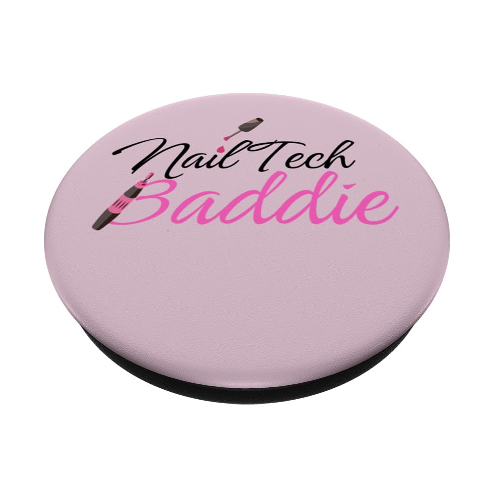 Nail tech Baddie Nail tech Nails Gift Nail tech Baddie PopSockets Swappable PopGrip, Black - Image 2