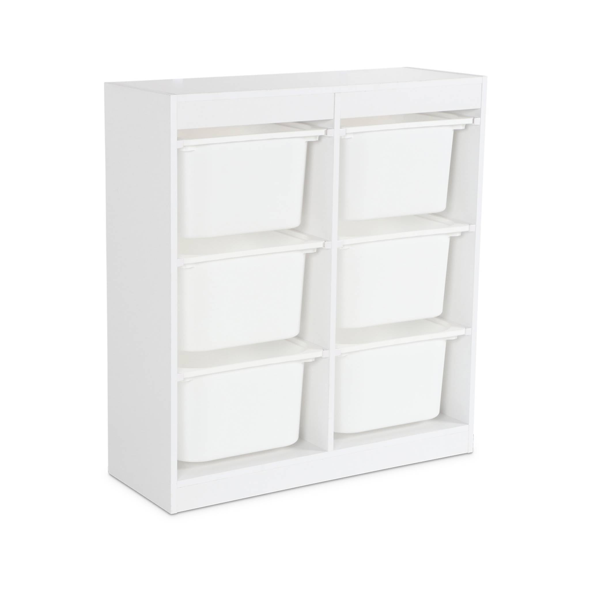 Sweeek Mueble para niños con 6 cubos almacenaje Sora Blanco 81.5x30x89 cm