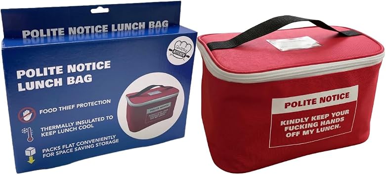 Diabolical DP1312 Polite Notice Insulated Lunch Bag - Secret Santa Gifts, Funny Office Gifts, Lunch Bag for Work, Gifts for Work Colleagues, Office Accessories, Rude Gifts