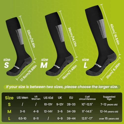 Supertrip 3 Pairs Grip Socks Soccer for Youth Kids,Anti Slip Knee High Sport Socks - Football Basketball2