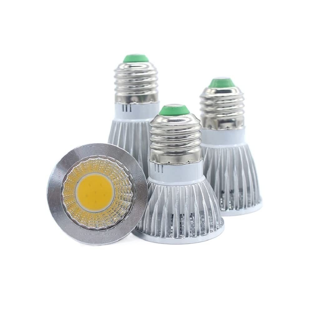 XYAL Lampadine, Confezione da 10, Faretto LED COB GU10/E27/GU5.3/E14 AC220V 3W/5W/7W Lampada da soffitto in alluminio for uso domestico Sorgente luminosa(Warm white,E27 7W)