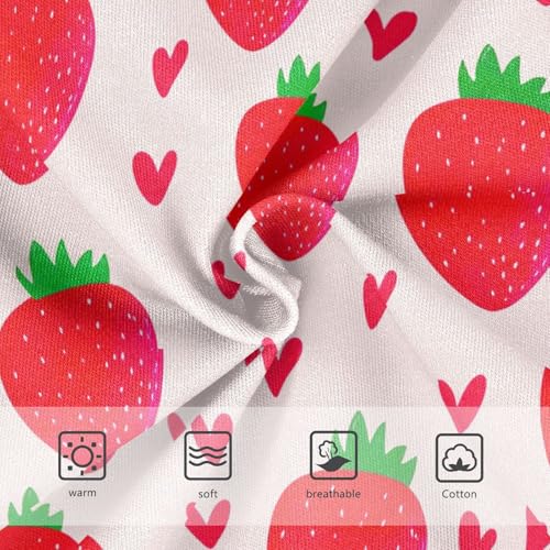 Joisal Red Strawberries Hearts Pink Girl Panties Cute Girls Underwear Toddler Cotton Artistic Briefs Undies Kids 2t3