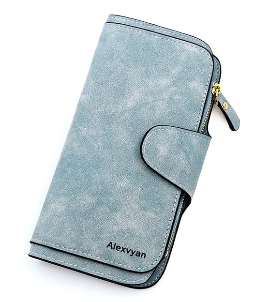 alexvyan Women's Purse Wallet Organizer Female Hand Clutch Lady/Ladies/Girls Wallets Credit Card Holder (Blue Long)-picture-23