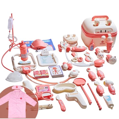 お医者さんごっこ おもちゃ おままごセット お医者さんセット 歯医者ごっこ遊び ウサギ ミニドクター おもちゃ プレイングゲーム 知育おもちゃ 社会性 言語力 想像力育ち ごっこ遊び 医者服付き 子供プレゼント 男の子 女の子 クリスマスプレゼント (Pi