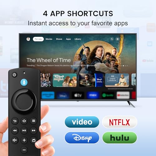 Image of Replacement Remote Compatible with FireSeries TV Stick & Cube, Simple Setup | With Voice Search,Fit for TV Stick Lite /HD /4K(1st /2nd Gen) / 4K Max 1st Gen, Smart TV 3rd Gen , for TVs Cube(1st /2nd /3rd Gen)