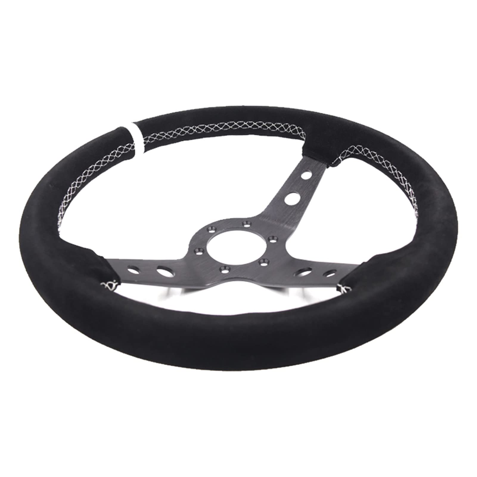 Drifting Steering Wheel, sportowa kierownica 14" (350 mm) rower szosowy, zamsz, czarne szwy, kierownica wyścigowa