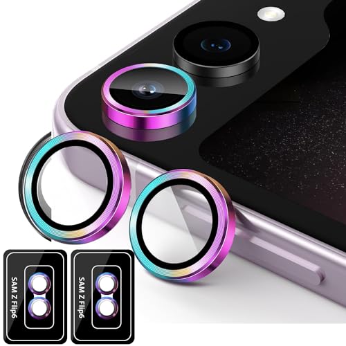 Ltezixal for Samsung Galaxy Z Flip6 Camera Lens Protectors, Scratch-Resistant HD Clarity Ultra-Thin Tempered Glass Camera Cover with Aluminum Edging,Individual Metal Lens Cover,Color