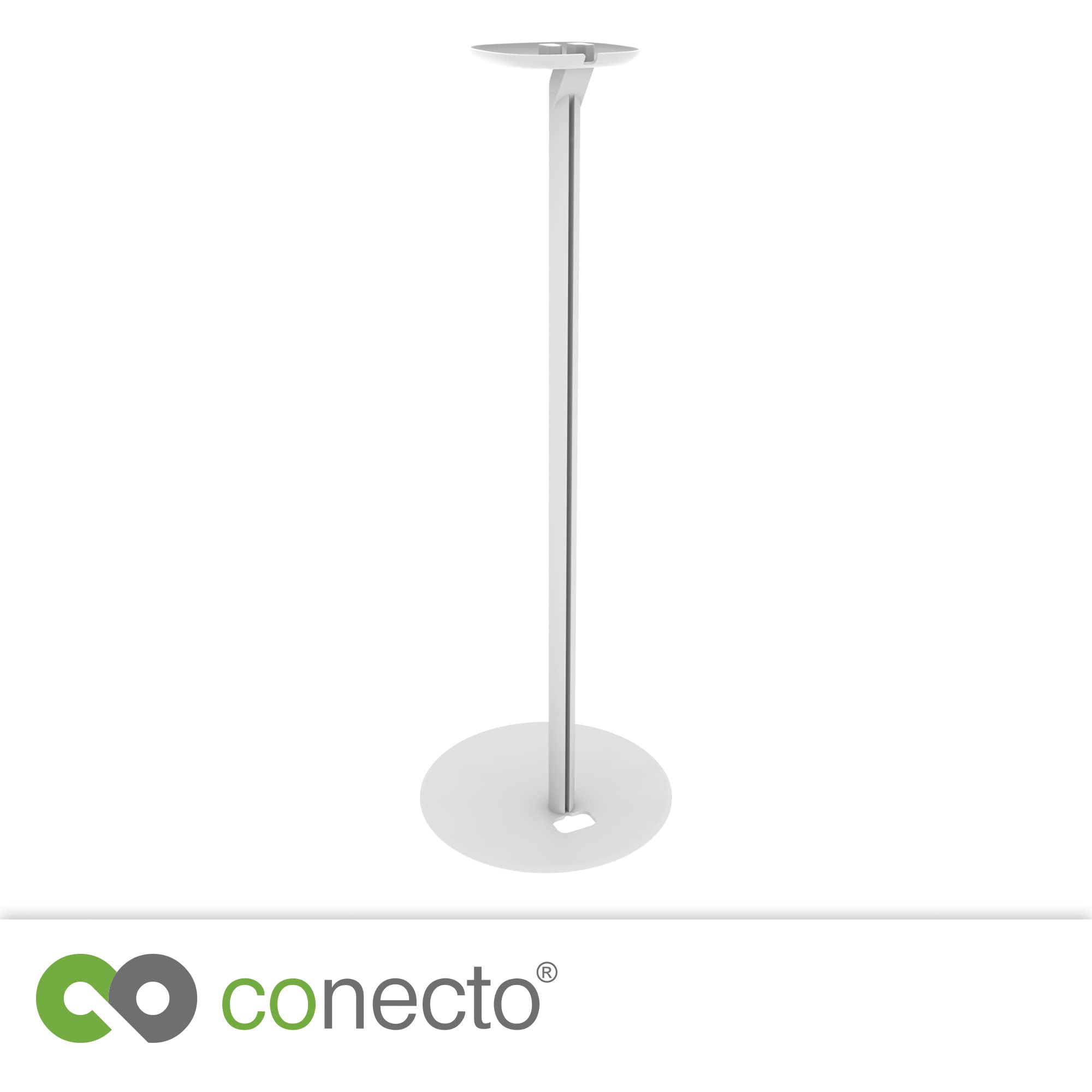 conecto, Support d'enceinte pour SONOS One (SL) et SONOS Play:1 avec Gestion des câbles, matériau : Acier et Aluminium, Hauteur : 71,6 cm, Blanc