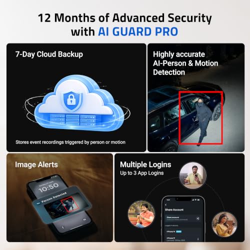 Image of Qubo Smart Bullet Cam Pro 4MP (Pack of 4) | No SD Card Required, Records Directly on Cloud | AI Guard Pro 12-Month Plan (Cloud Backup Included) | Intruder Alarm | Color Night Vision | App Control