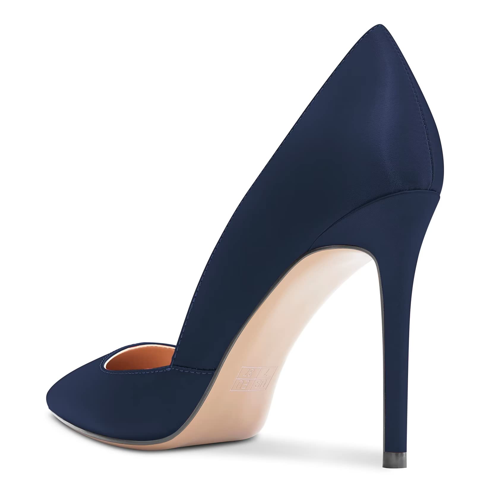 NobleOnly Mujer Alto High Heel Aguja Puntiaguada Punta Slip-on Pumps Dress de Boda Fiesta 10 CM Heels
