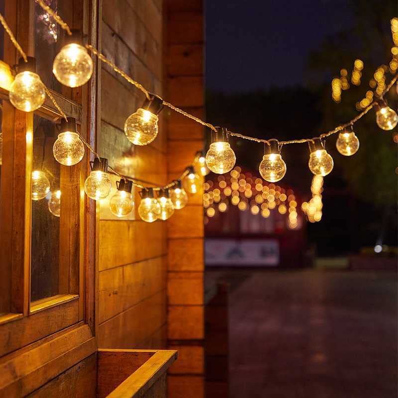 Luz de hadas, luces de cadena de bombillas esmeriladas LED alimentadas por batería, para patio, hogar, bodas, fiestas, Navidad (6M40LED, transparente)