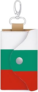 Bulgaria Flag Key Holder Bag PU Leather ID Card Holder Keychains Case Cover for Men Women