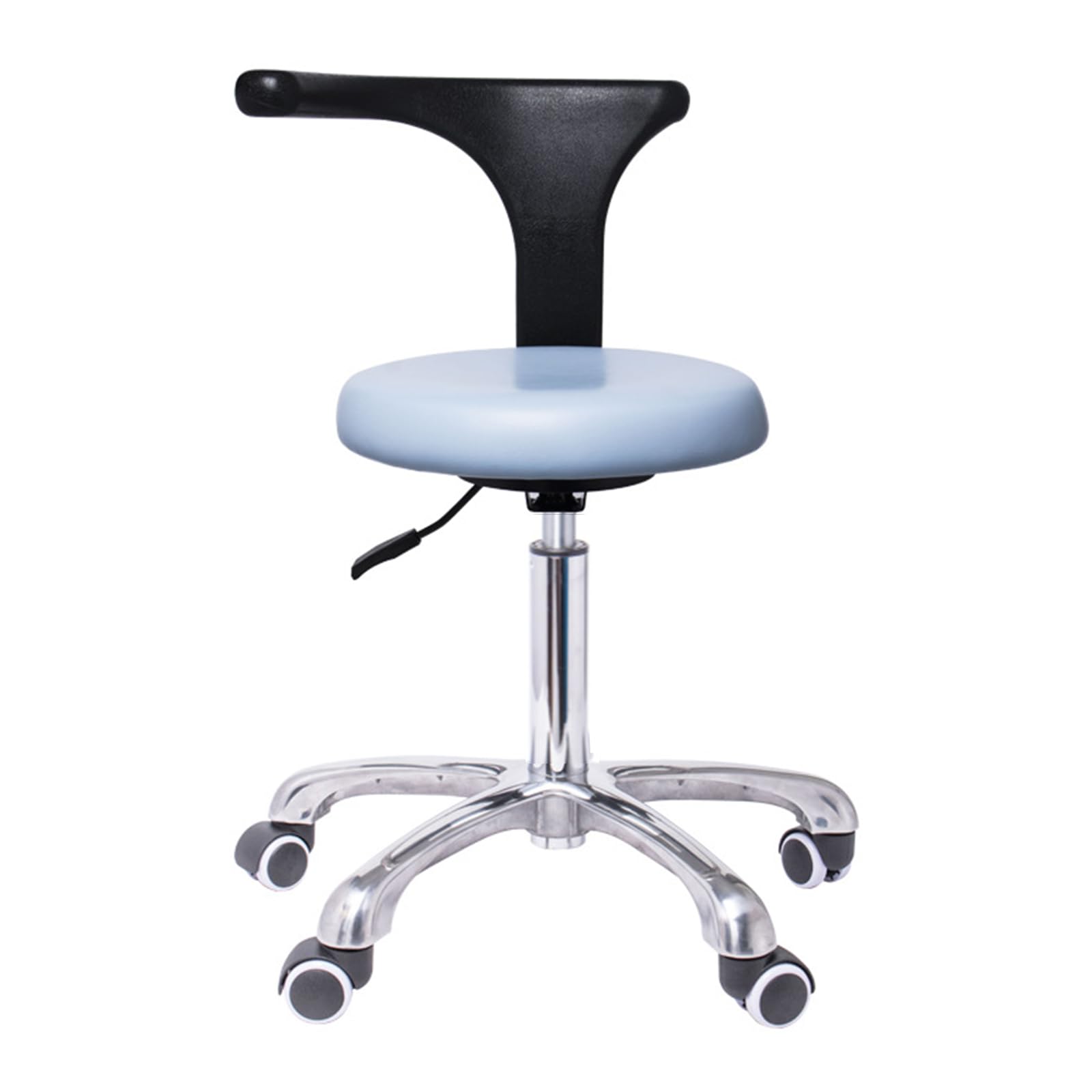 Sedia per assistente odontoiatrico, sgabello girevole a 360°, sgabello per dentista con schienale regolabile in altezza, C, L