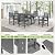 Compsia 7 Piece Outdoor Dining Set, HDPS Patio Table and Chairs Set, 66" Patio Table with 1.96" Umbrella Hole & 6 Chairs, All Weather Furniture for Garden, Backyard, Poolside (Grey)