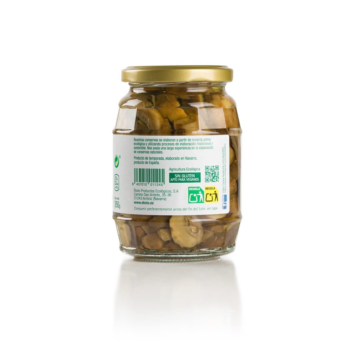 Ekolo Champiñon Laminado Bio, 6 Tarros, 350g 2100g