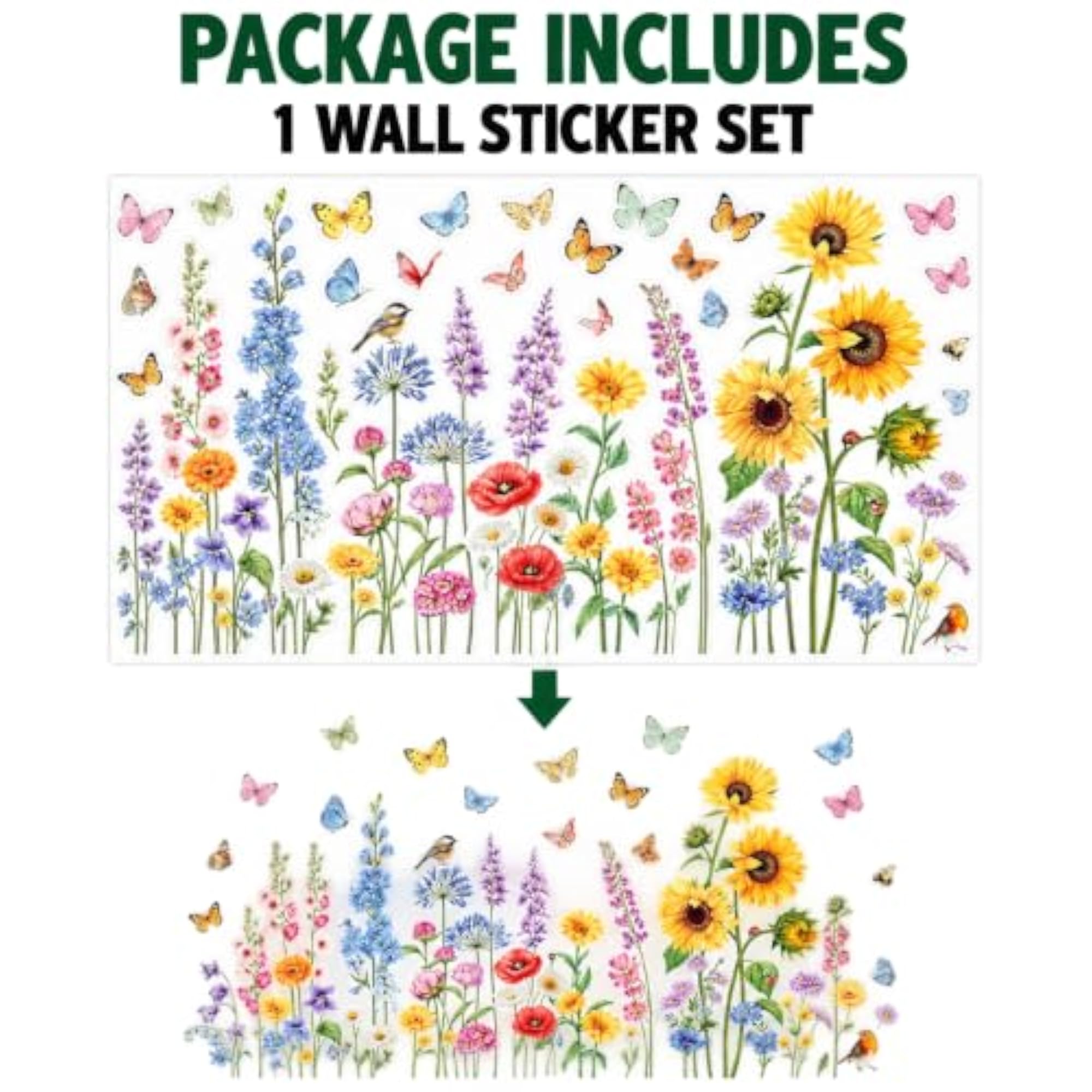 Sunflowers and Wildflowers Wall Sticker