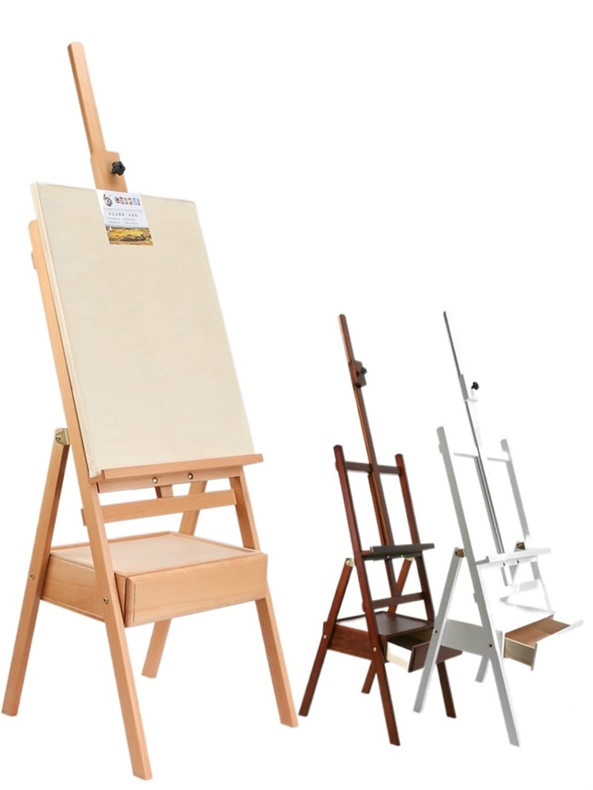 Chevalet en Bois Massif pour Peinture à l'huile, Grand Support pour Aquarelle, Fournitures d'art