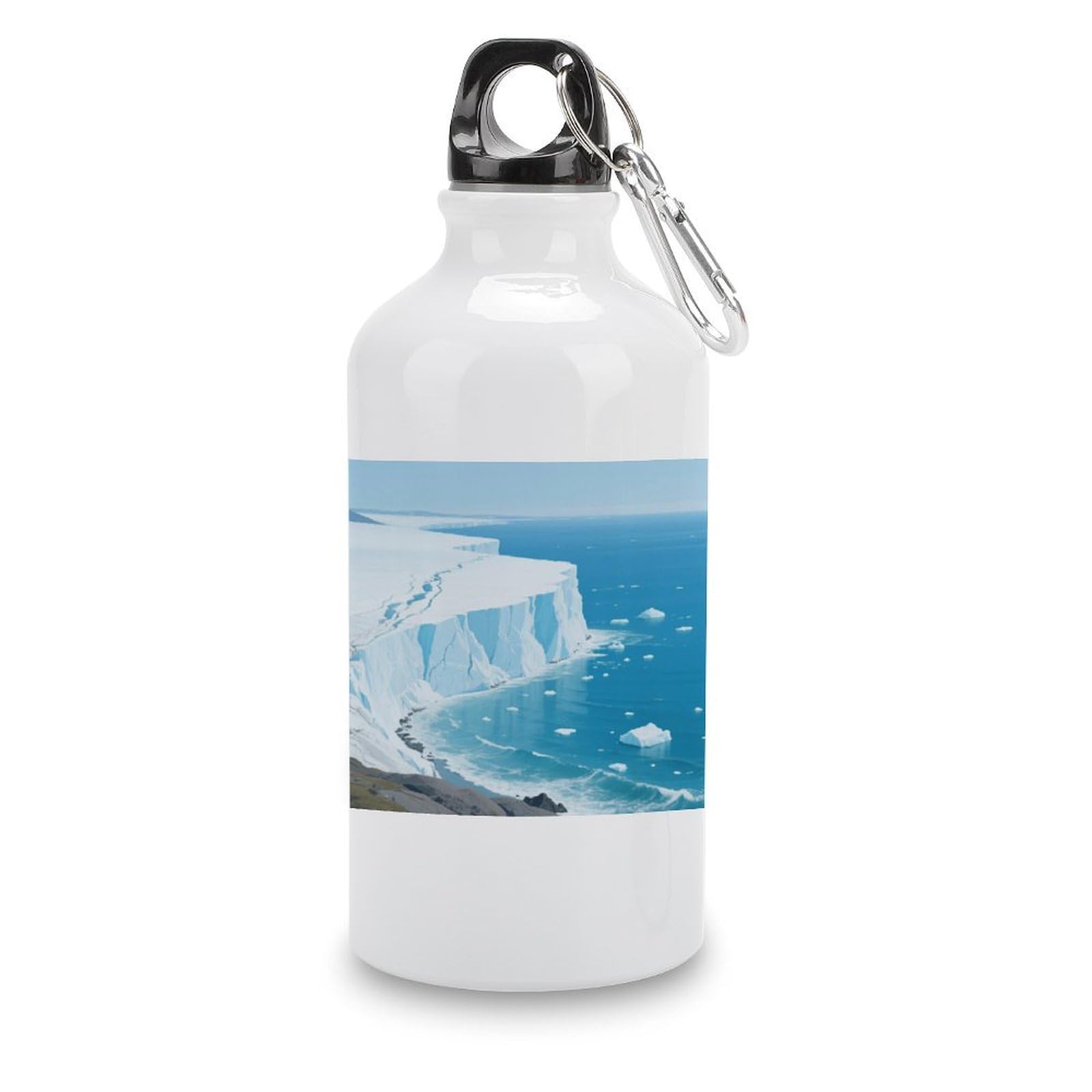 Fekiloot Style Glacier Bay Aluminum Water Bottle Travel Tumbler Reusable Lightweight Outdoor Sports Water Bottles For Gym Sports Camping Hiking Fishing400ml