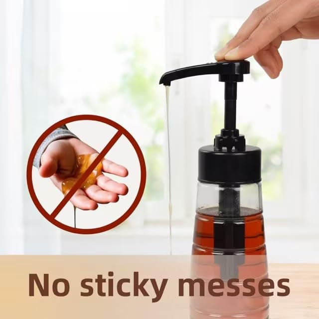 Soda Syrup Bottle Pump Dispenser, Fits 14.9 FL OZ (440mL) Made to fit SodaStream Syrup Bottle, 3 Pack, Black