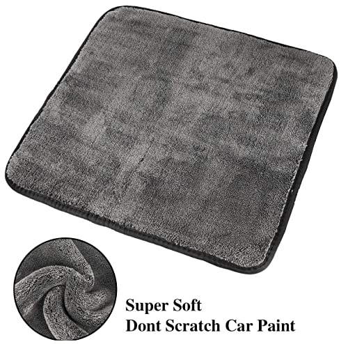 Image of Auto Hub 400 GSM, Microfiber Double Layered Cloth 30x40 Cms 3 Piece (Grey) Cloth Set, Extra Thick Microfiber Cleaning Cloths Perfect for Bike, Auto, Cars Both Interior and Exterior.